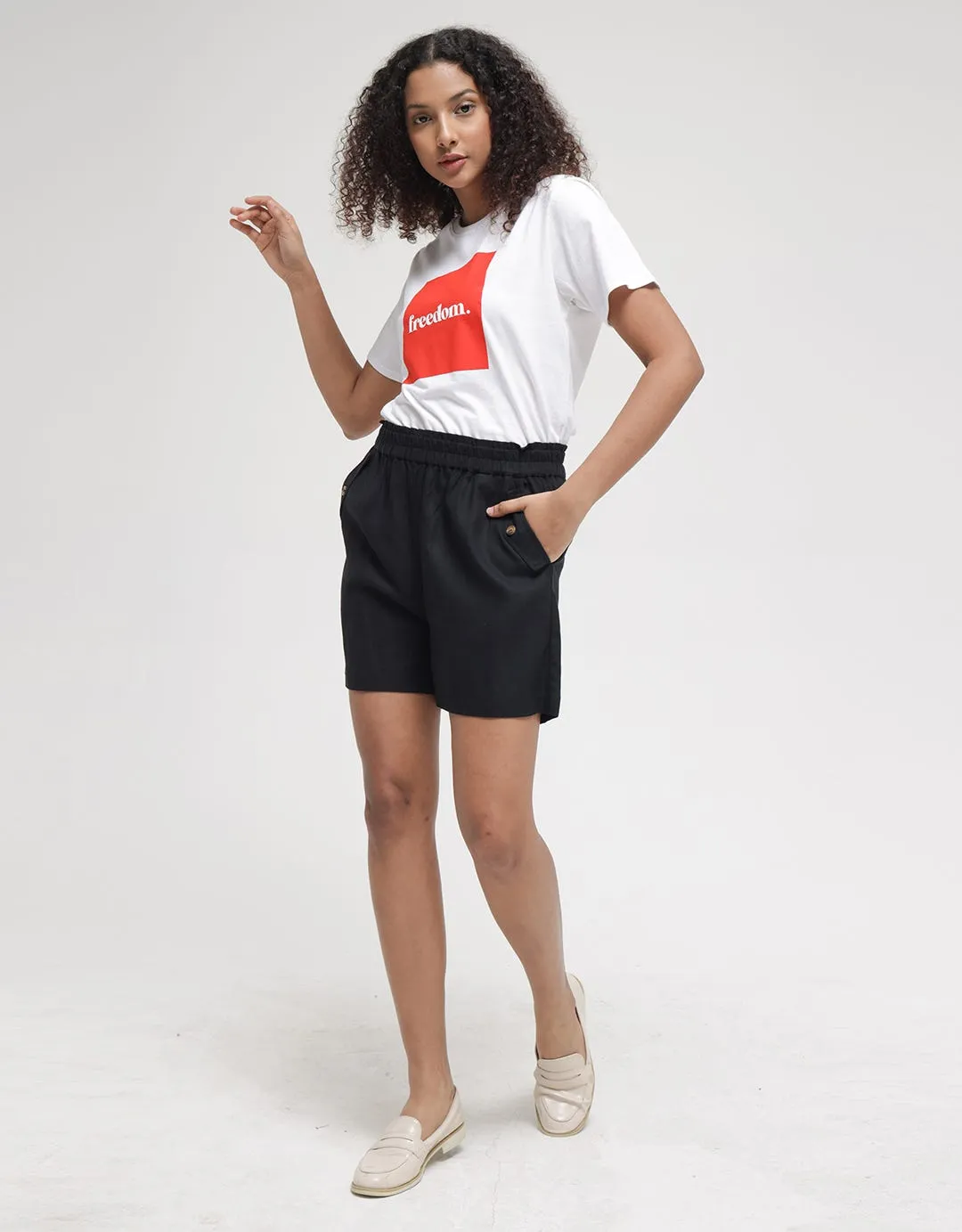 Connexion Short Pants Linen With Side Pockets