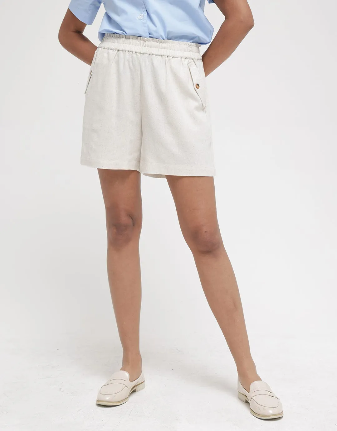 Connexion Short Pants Linen With Side Pockets