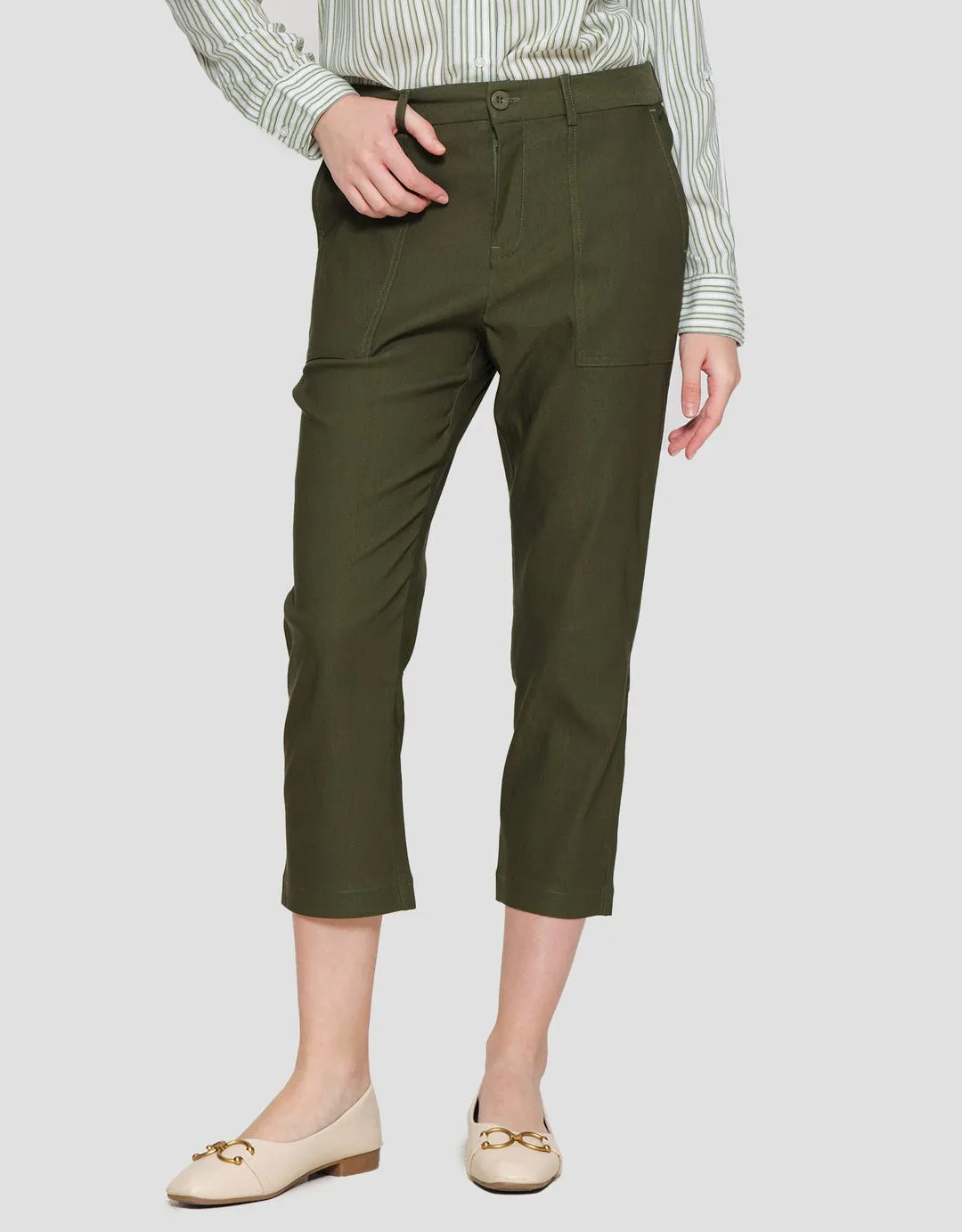 Connexion Stretch Pocket Celana Panjang Capri Wanita