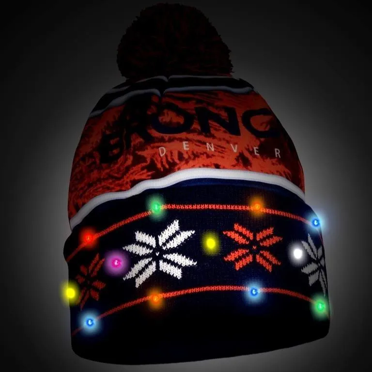 Denver Broncos NFL Wordmark Light Up Printed Beanie