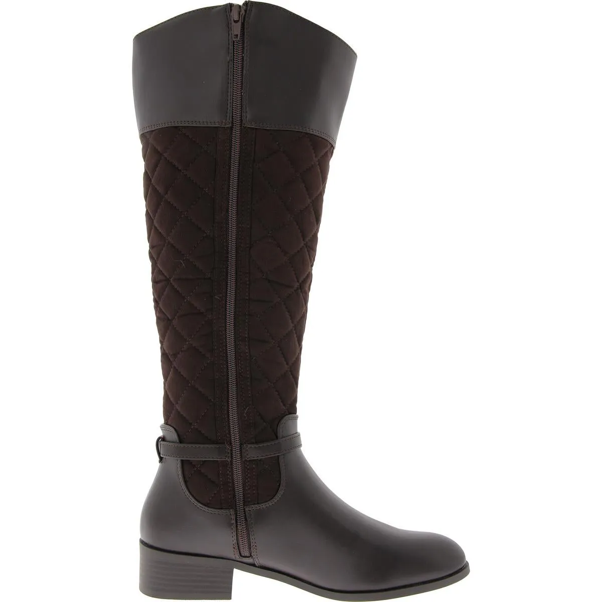 Karen Scott Womens Stancee Faux Leather Quilted Motorcycle Boots