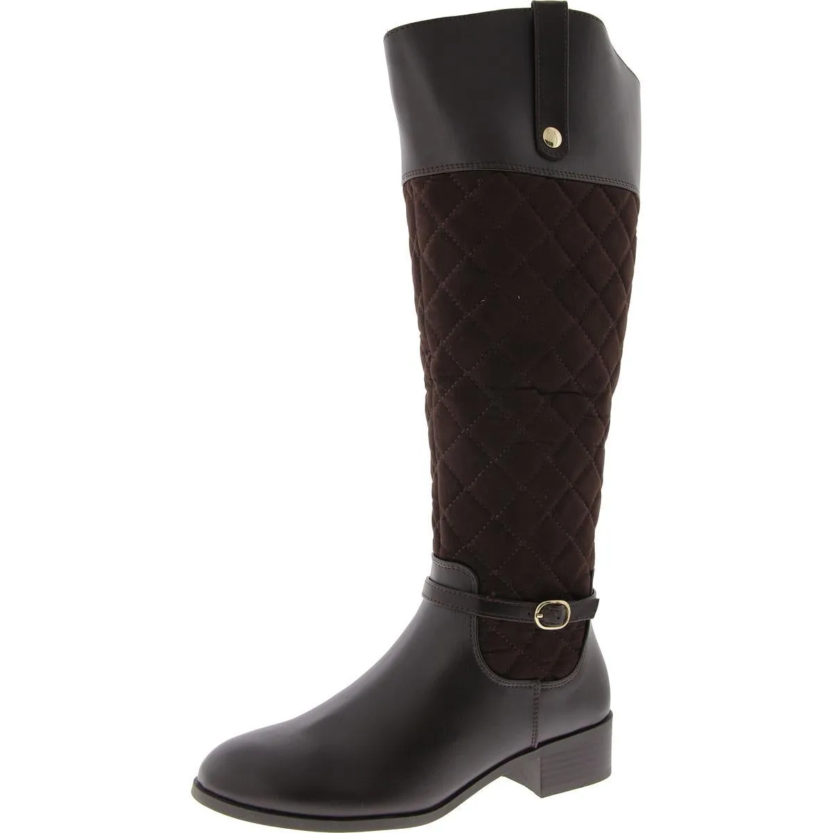 Karen Scott Womens Stancee Faux Leather Quilted Motorcycle Boots
