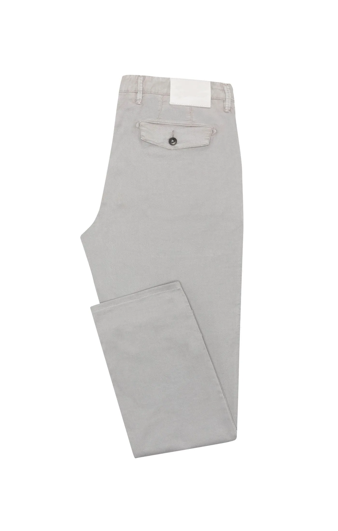 Olimpias Cotton Light Grey Garment Dyed Stretch Broken Twill