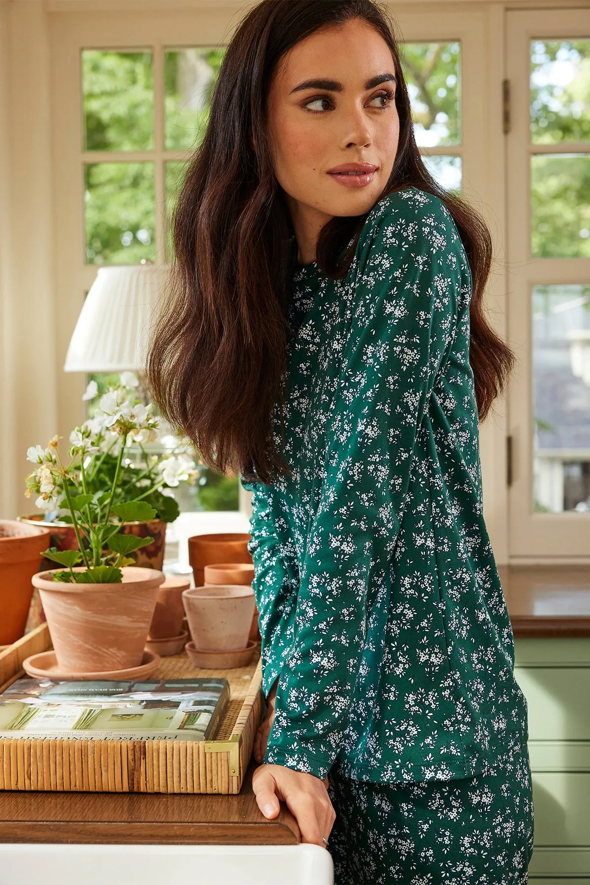 Pima Crew Long-Long Set in Frasier Victorian Bouquet