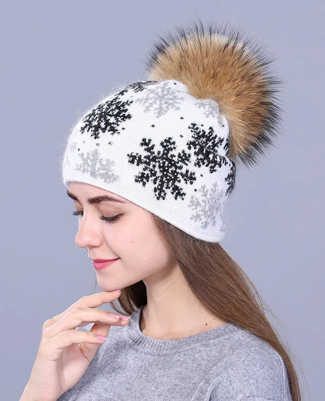 Real mink knitted Beanie