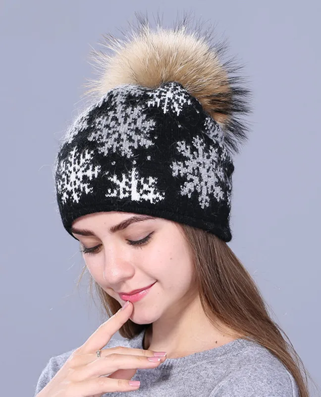 Real mink knitted Beanie