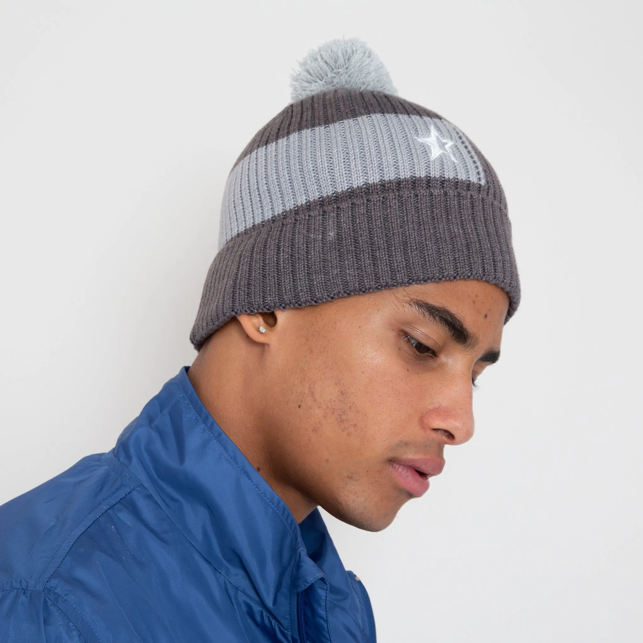 Sounder Chunky Bobble Hat - Dark Grey Marl