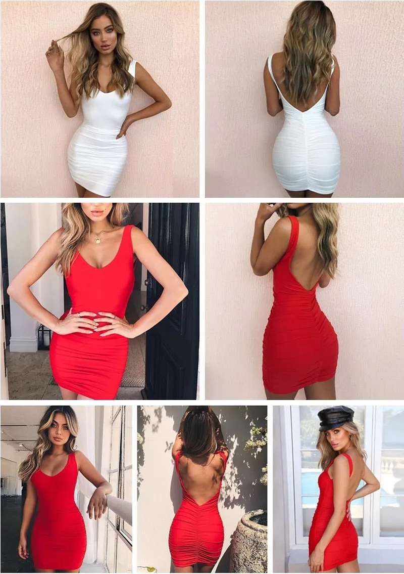 VenusFox Backless Sexy Bodycon Club Dress
